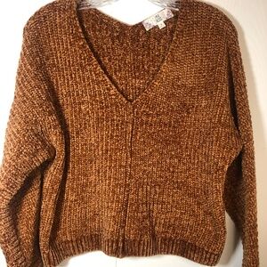 Pink Rose Sweater, size S, super soft, color Rusty brown, pre-owned